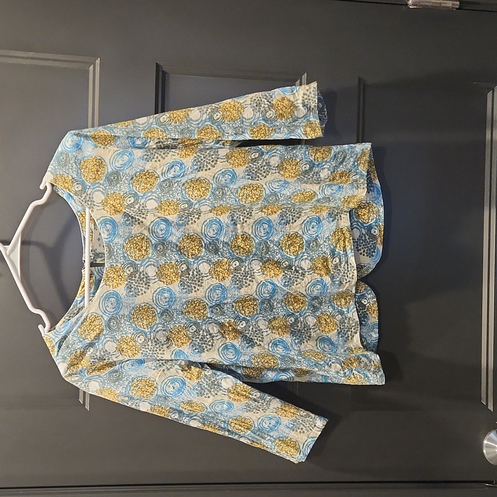 Blue patterned shirt